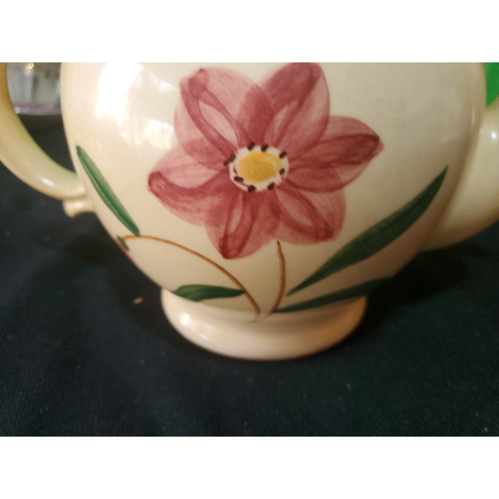 Vintage SHAWNEE POTTERY Hand Painted Ceramic Teapot Floral Motif USA