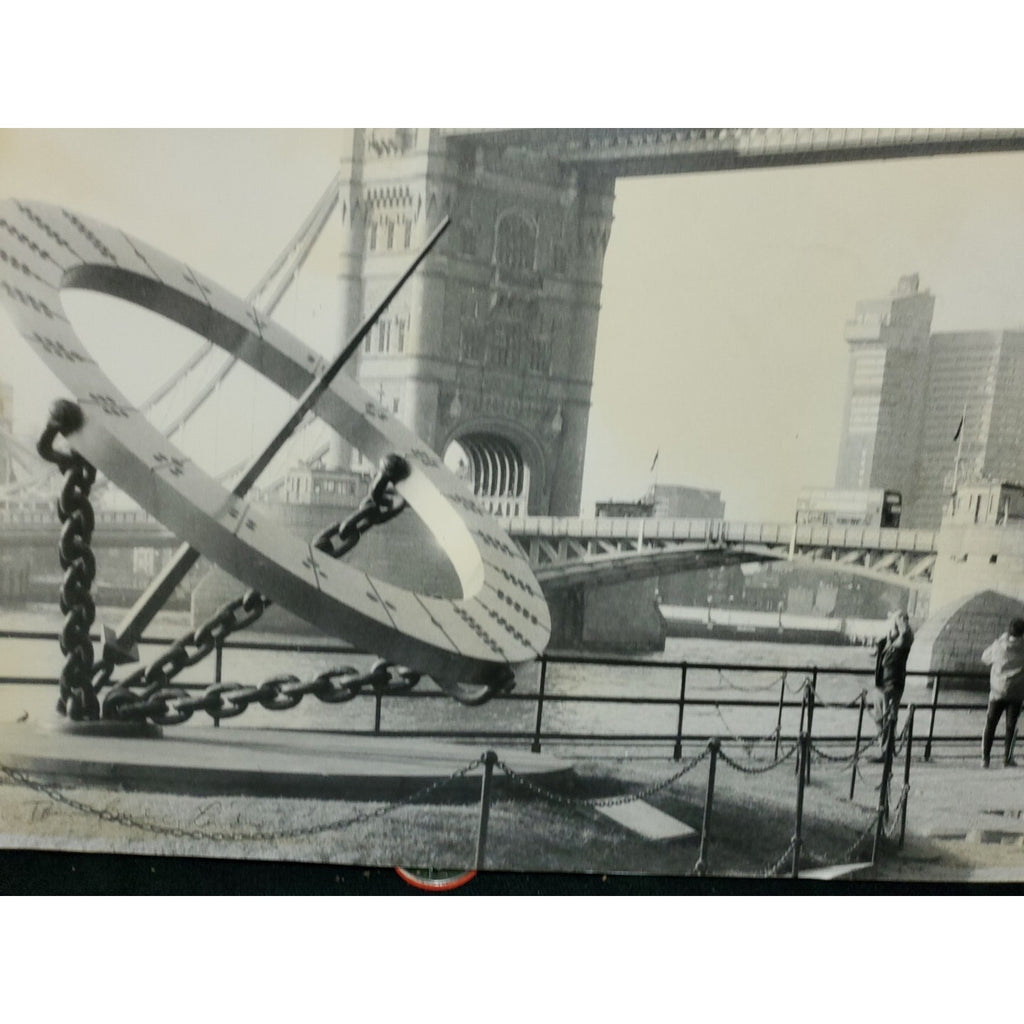 Vintage London Bridge UK Print On Mat Board Collectible 1960s Signed 16X20
