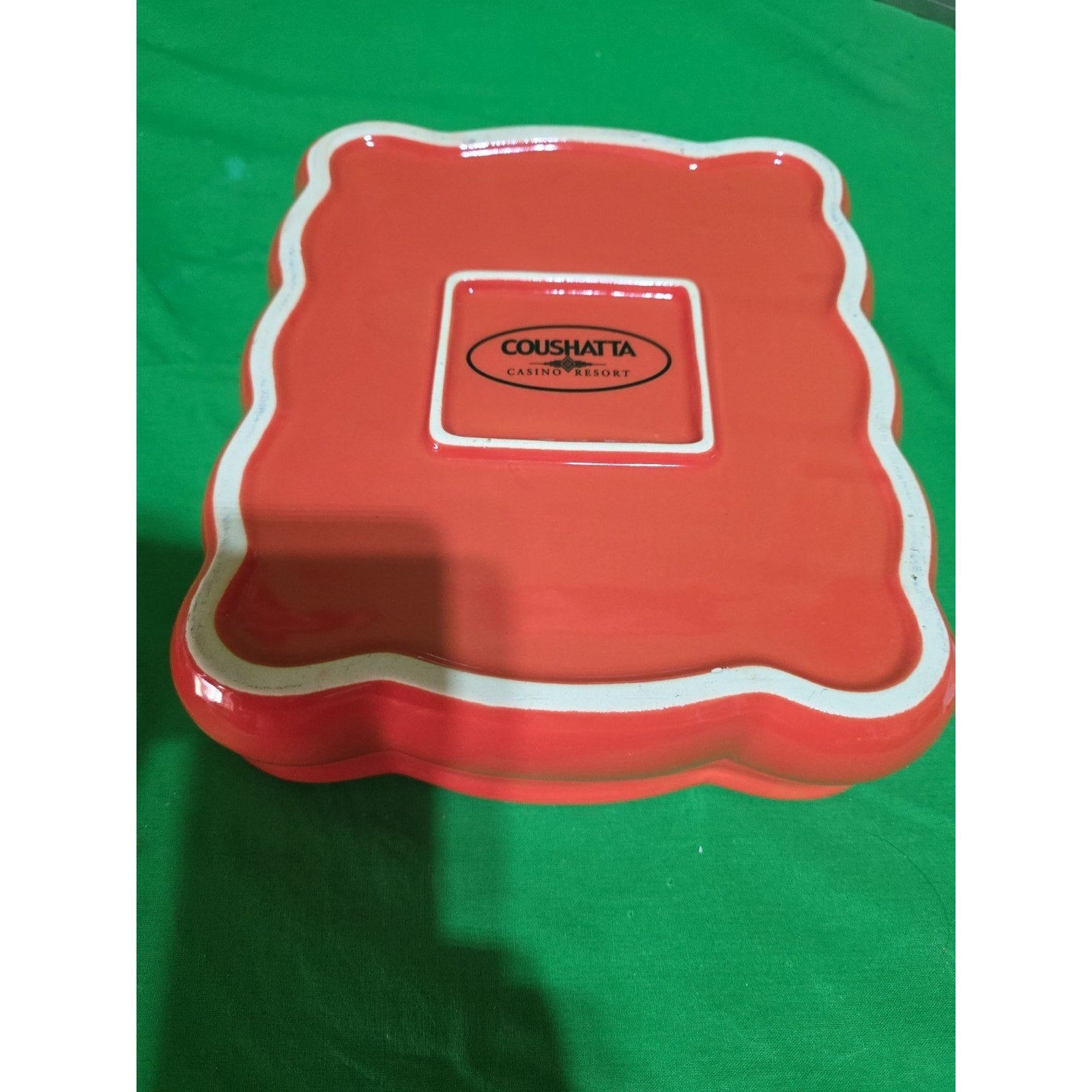 Stoneware Baking Dish Couchatta Casino Resorts Burnt Orange With Black Rim