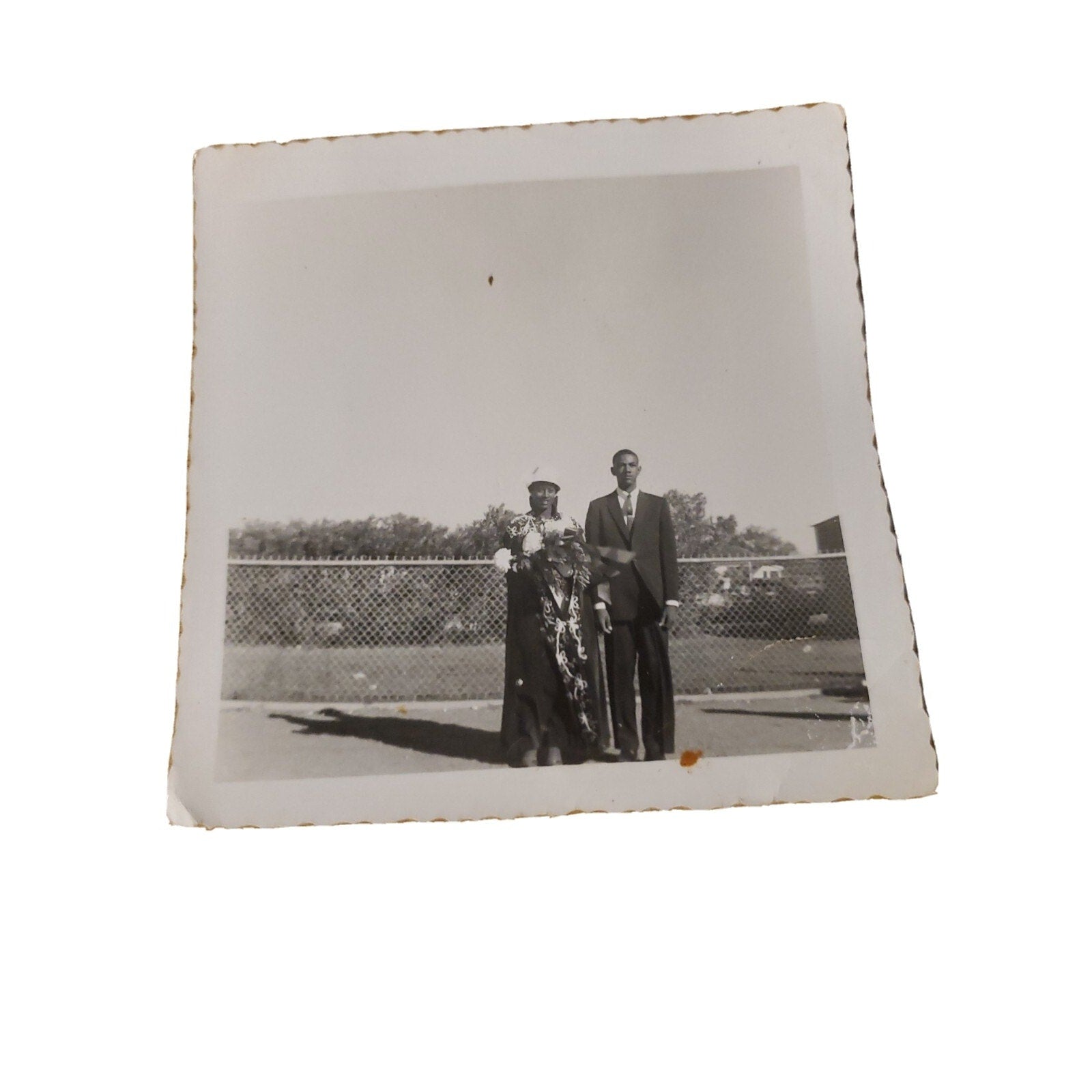 50s African American Couple 3×3 Vintage Snapshot PHOTO