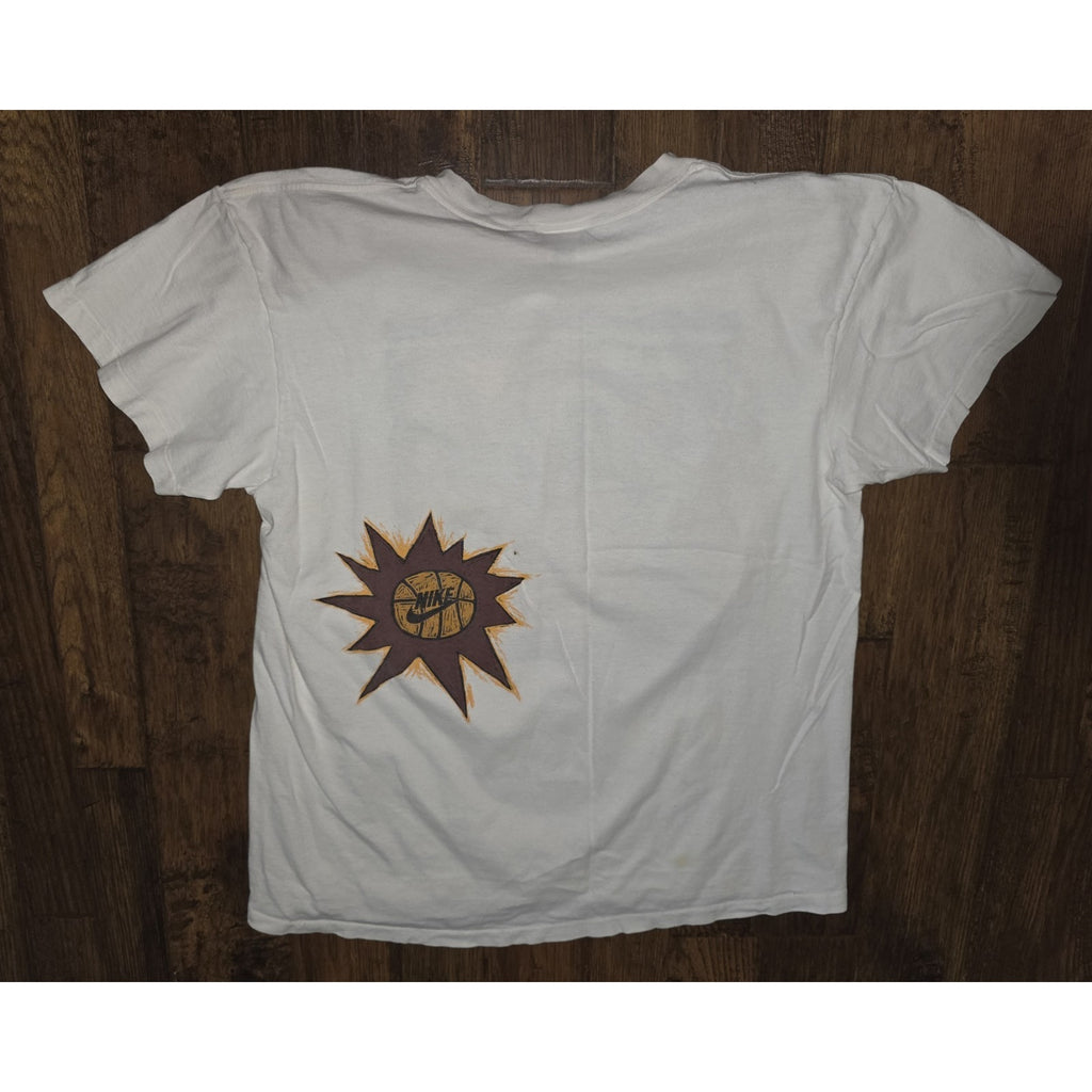 RARE VINTAGE 90s NIKE Grey Tag Hoops Streetball T-Shirt SINGLE STITCH USA L/XL