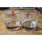 Jack Daniels Houston Rockets Logo NBA Low Ball Cocktail Glass Set Of 2
