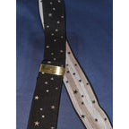 Perry Ellis Portfolio Black & Stars USA Leather Adjustable Button