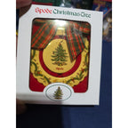 Spode Vintage Round Christmas Tree Porcelain Ornament 2000 Plaid Bow In Box
