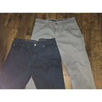 Lot of 2 Iron Co Men's Cargo Pants 34x30 Cotton Blend Navy & Grey