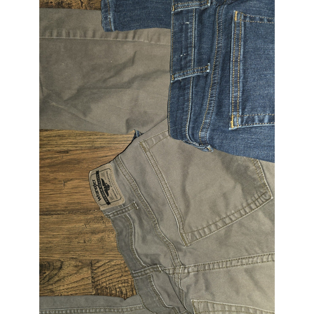 Lot of 2 Wrangler Men’s Pants 34x30 - Relaxed Fit Jeans & Straight Twill Pants