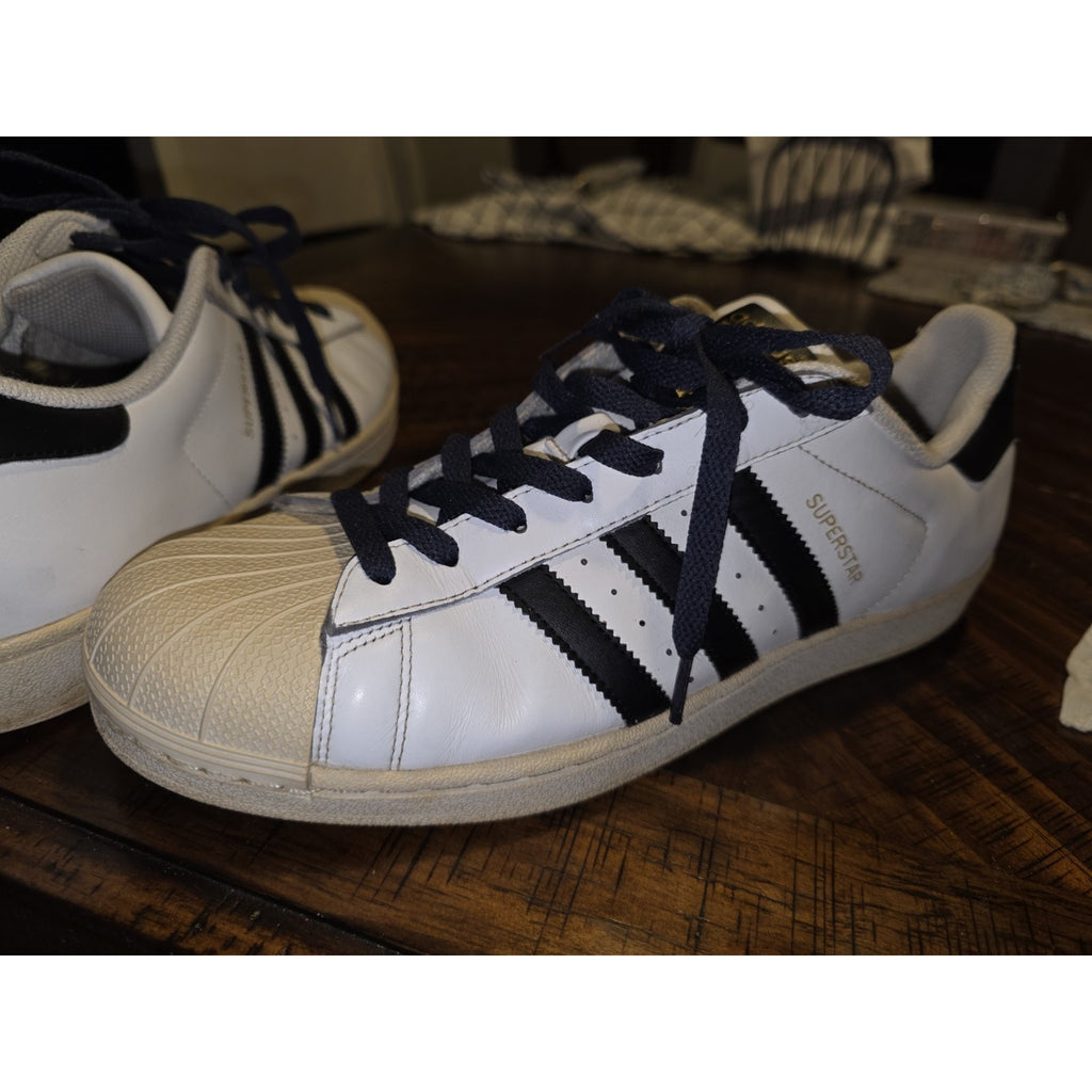 Adidas Mens White Leather Clamshell Shoes Sz 11 PWI 001001 White & Off White