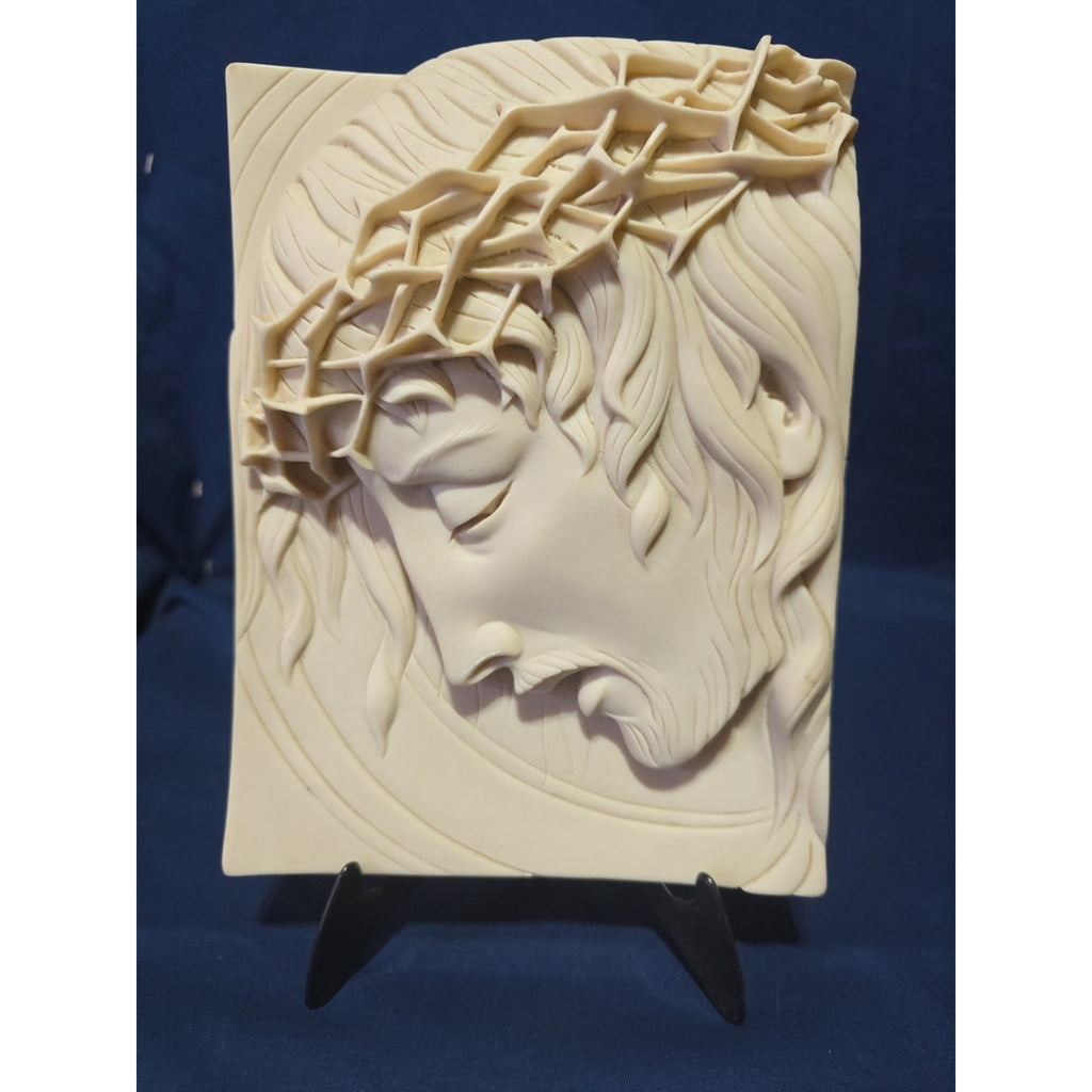 New Valentino 3D White Marble Jesus Christ Face Wall Plaque, Made in Italy 🇮🇹