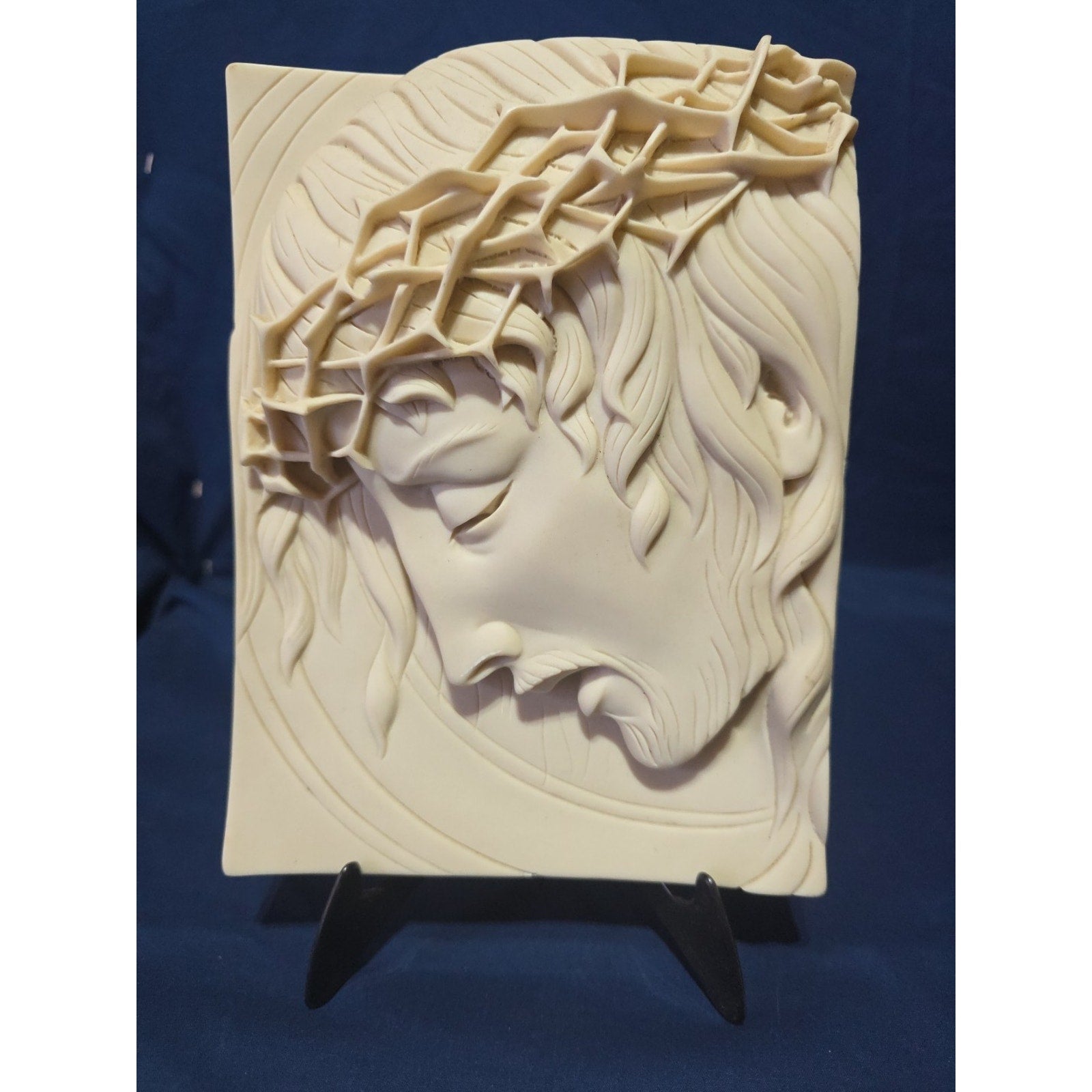 New Valentino 3D White Marble Jesus Christ Face Wall Plaque, Made in Italy 🇮🇹