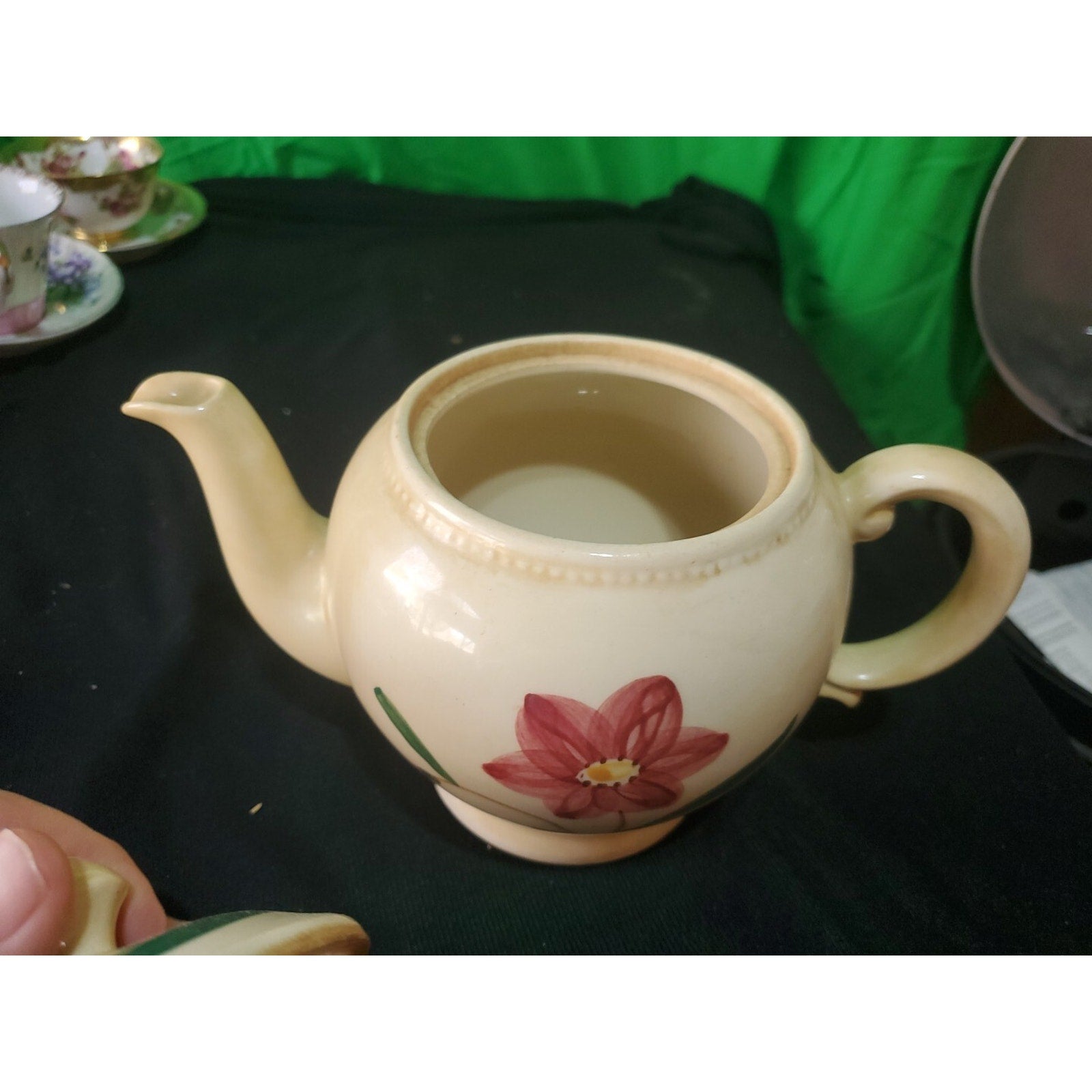 Vintage SHAWNEE POTTERY Hand Painted Ceramic Teapot Floral Motif USA