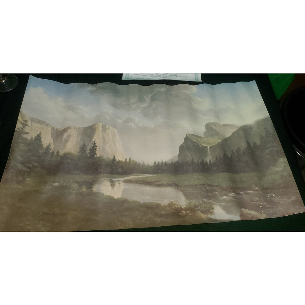 Vintage Yosemite National Park PRINT Sierra Sunrise Dino Massaroni 15x24 W/cert