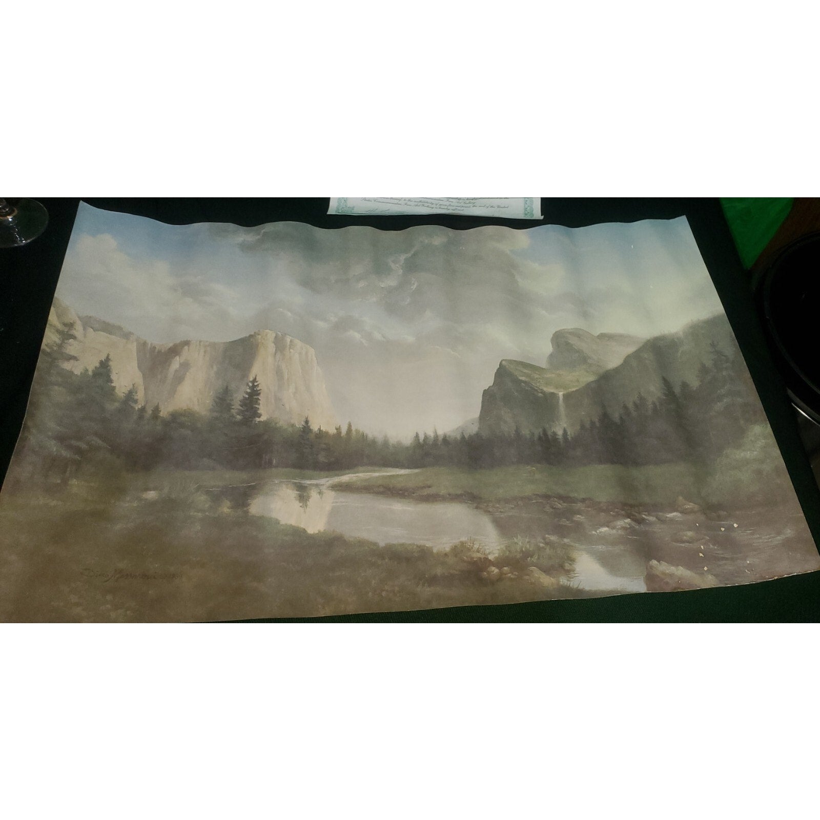 Vintage Yosemite National Park PRINT Sierra Sunrise Dino Massaroni 15x24 W/cert