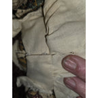 Vintage Handmade 14" Fabric Rag Doll With Long Brown Yarn Hair