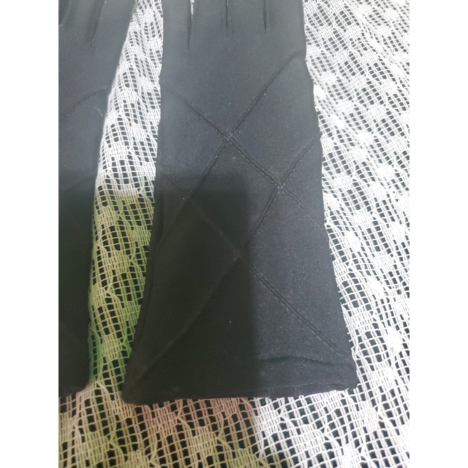 Vintage Womens Nylon Slim Gloves One Size Black Formal Evening Wear