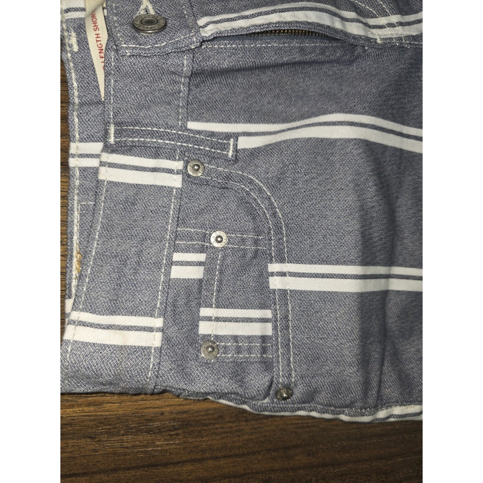 Levis Striped Mid Length Shorts - Women Size 27 Free Ship