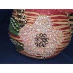 Vintage Boho Woven Straw Mini Handbag – Floral Sequin & Bead Accents