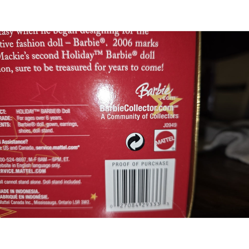 Holiday Barbie 2006 Bob Mackie Collector Edition New In Box Mattel