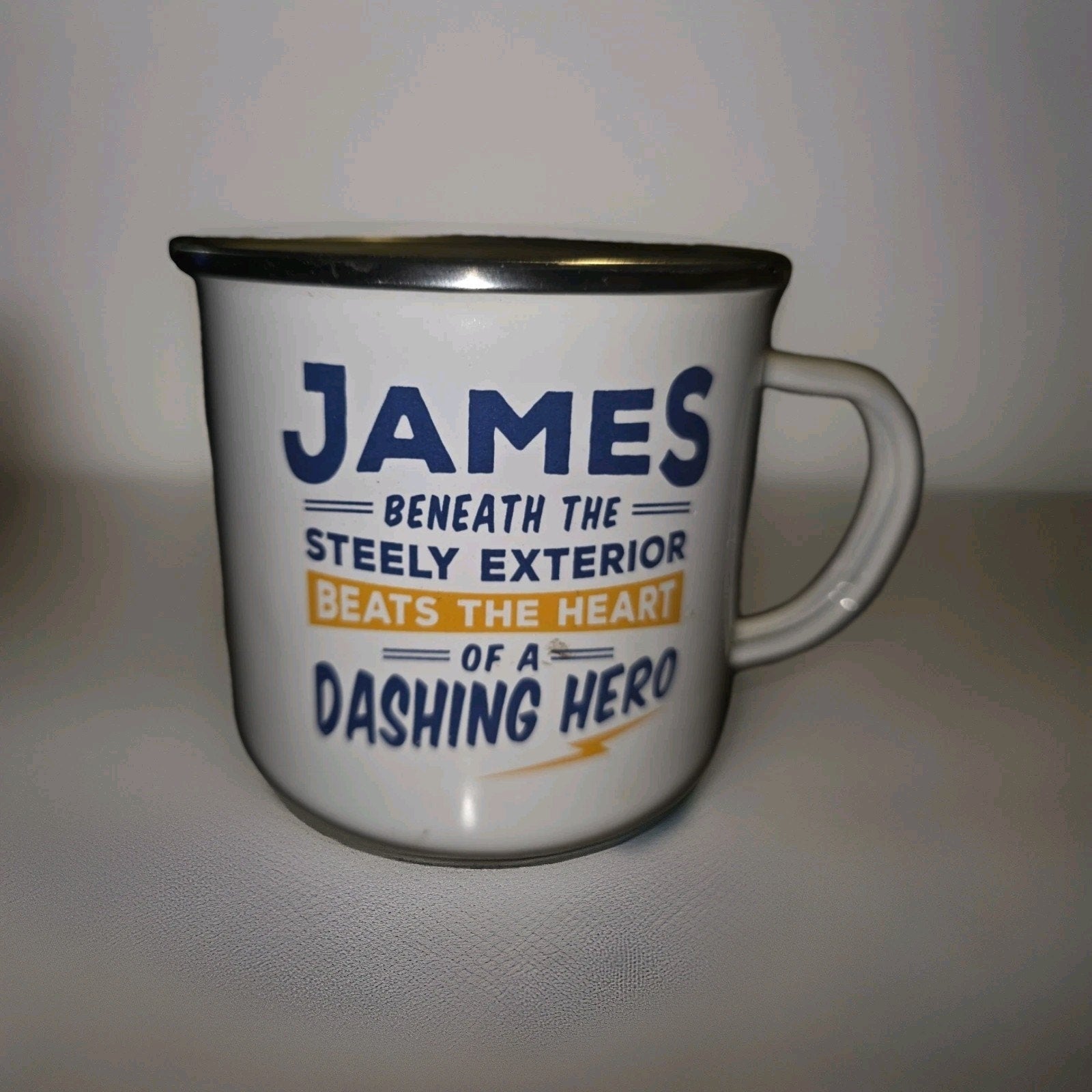 History & Heraldry Personalized Tin Mugs "James"