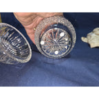 Bombay Crystal Egg Clear Cut Elegant 2 Pc. Trinket Dish Made In Poland Free Ship
