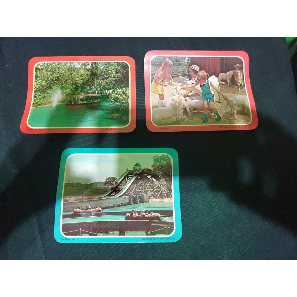 Vintage Lot Of 3 Six Flags Over Mid America Eureka Missouri Unposted Postcard