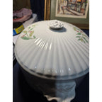 Herbs & Spices by Shafford Large Oval Porcelain Covered Casserole Dish 3 1/4 Qt