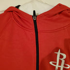 Houston Rockets Basketball Men's NBA Zip Up Hoodie Sweatshirt Warm Up small Red, pull string missing at hoodie