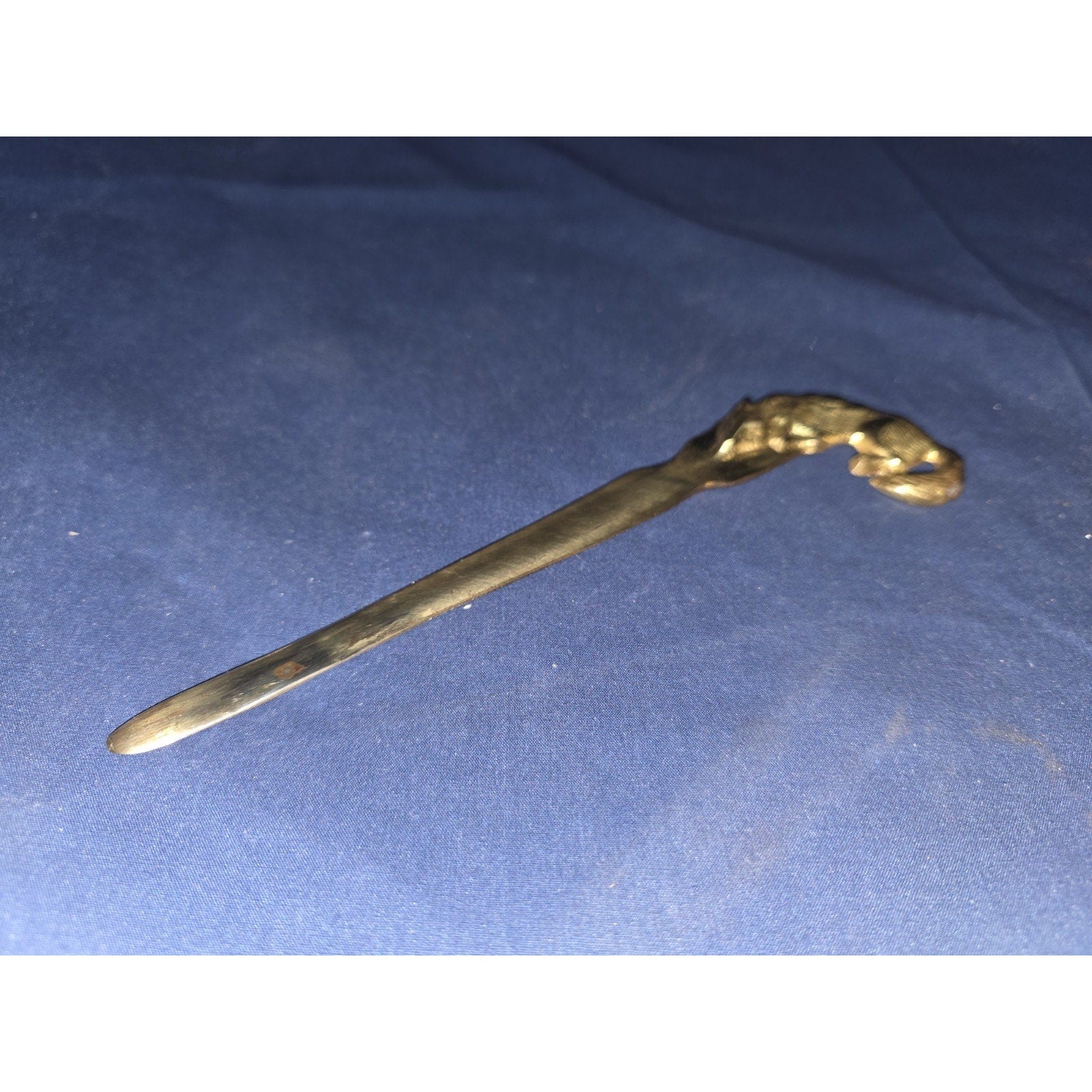 Vintage Brass Fox / English Country Style Letter Opener Desk Accessory 8"