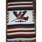 VTG Mexican Serape Saltillo Woven Blanket 80x48 Thunderbird with Snake Free Ship