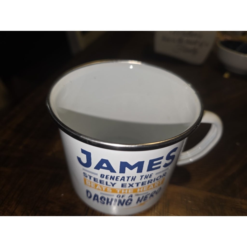 History & Heraldry Personalized Tin Mugs "James"
