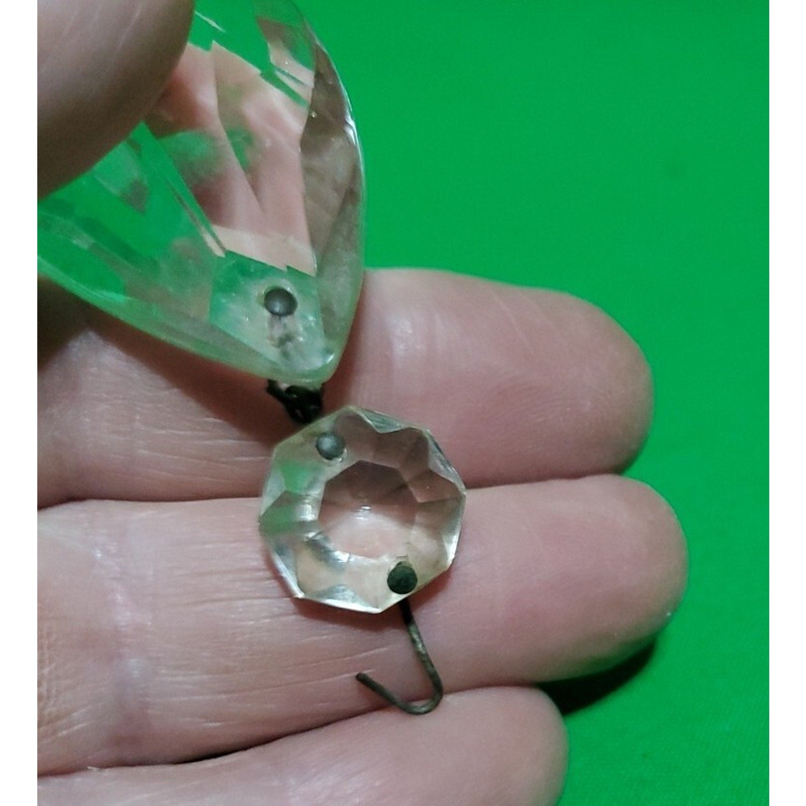 Vintage Antique Chandelier TearDrop Crystal Clear Hanging Prism Part