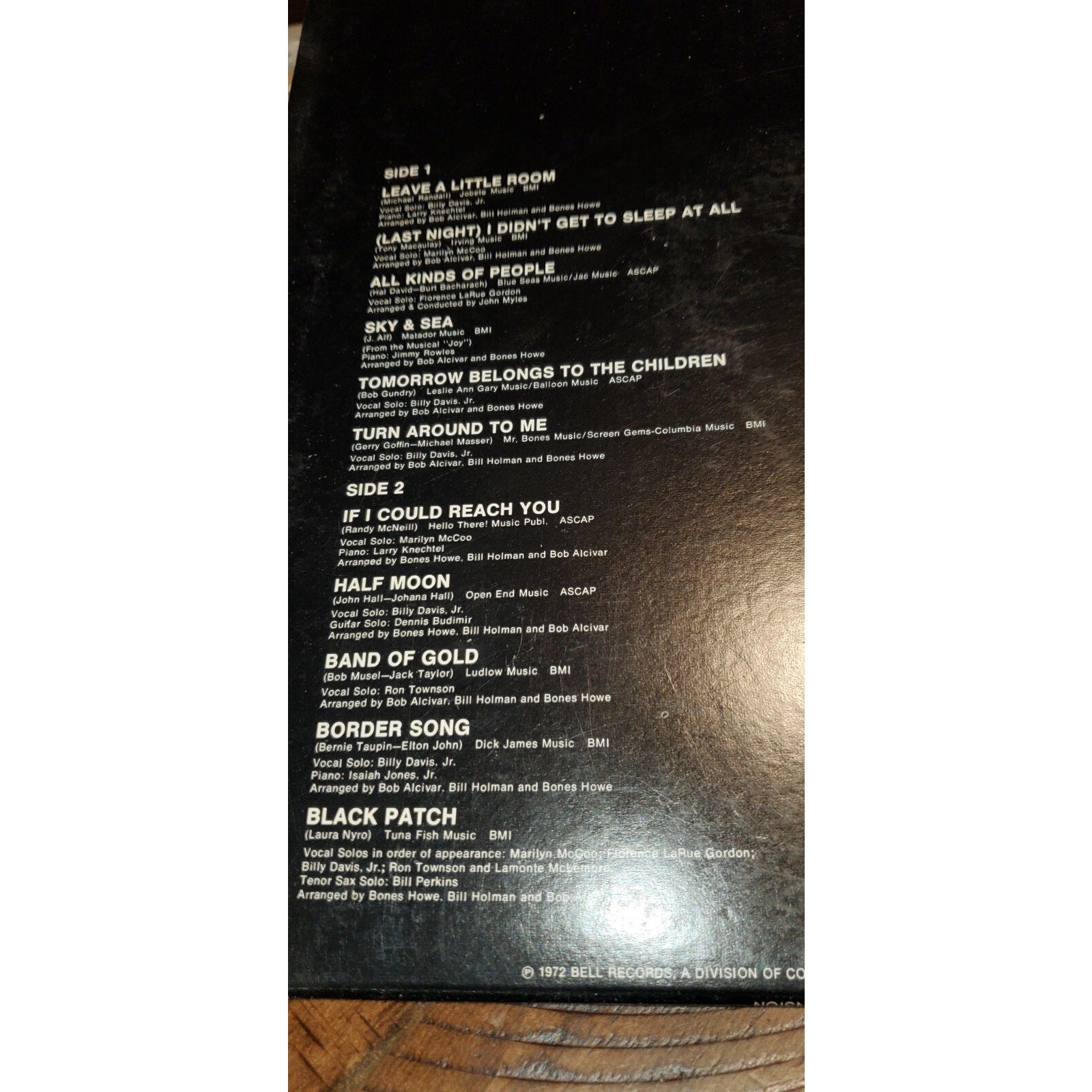 THE 5TH DIMENSION INDIVIDUALLY & COLLECTIVELY VINYL LP ALBUM 1972 BELL RECORDS