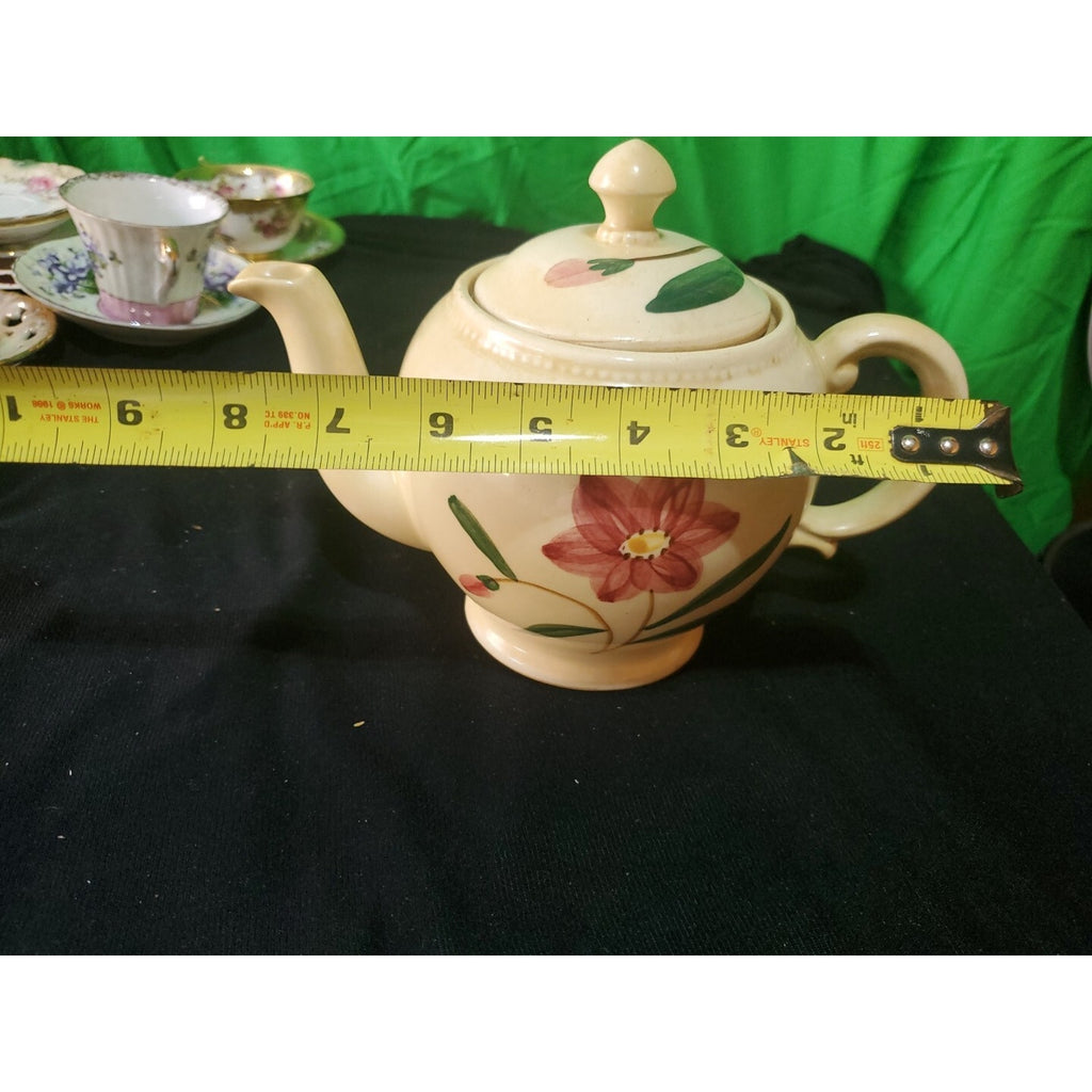 Vintage SHAWNEE POTTERY Hand Painted Ceramic Teapot Floral Motif USA