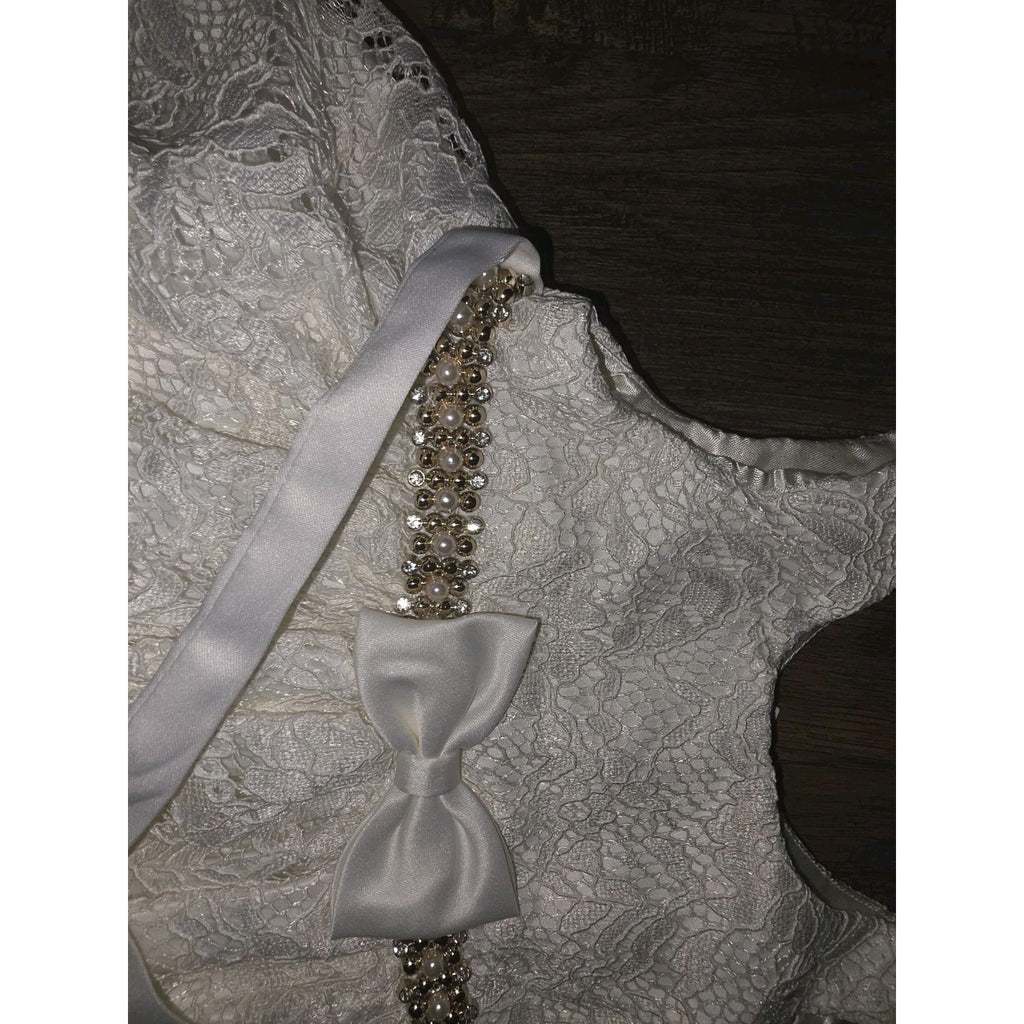 American Princess Dress Sz 24M Exc cond Ivory Gold, Pearl, Silver Rhinestones