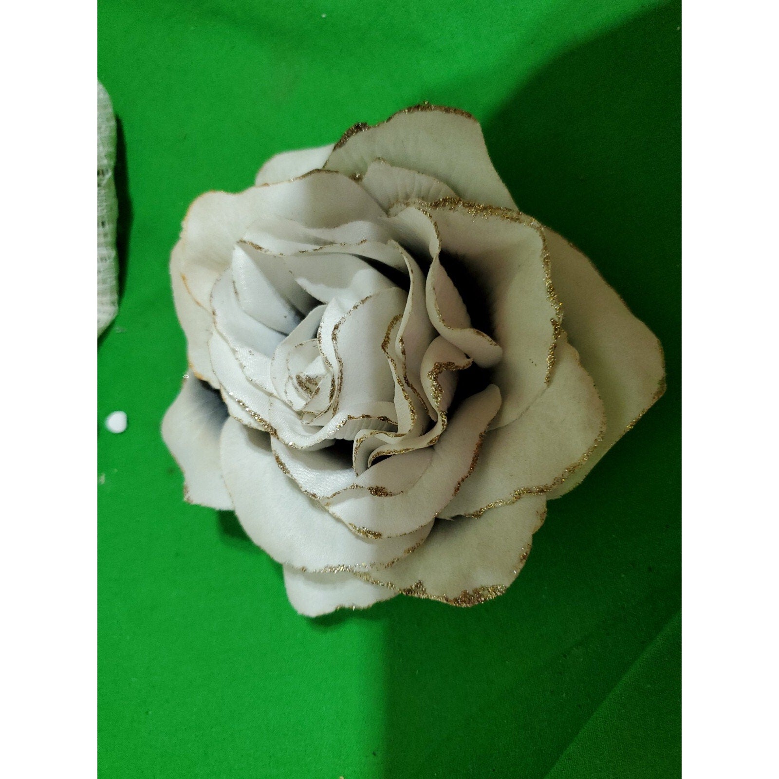 Vintage Corsage Wedding Prom White and Gold Rose Corsage