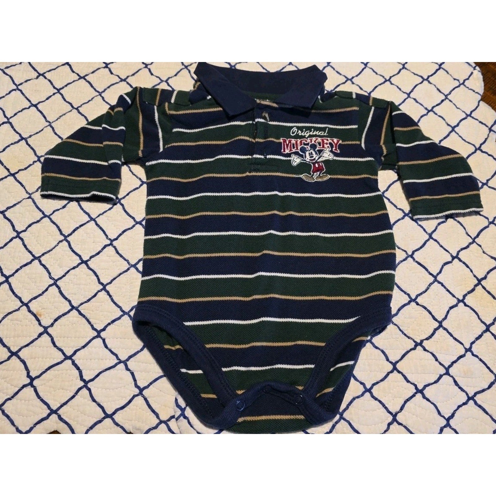 Vintage 90s Mickey Mouse Disney Store One Piece Bodysuit 12M
