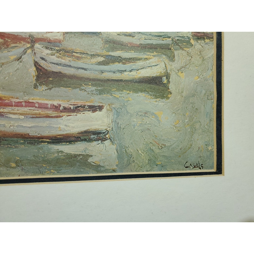 Amadeu Casals 1930"s Painting The Beach Lithoograph Matted