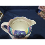 Ceramic Easter Egg Bunny Rabbit Picther or Creamer Woven basket Decoration