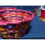 VTG Lot of 2 Mini Woven Easter Basket Pink Pastel Handle Spring Candy Holder