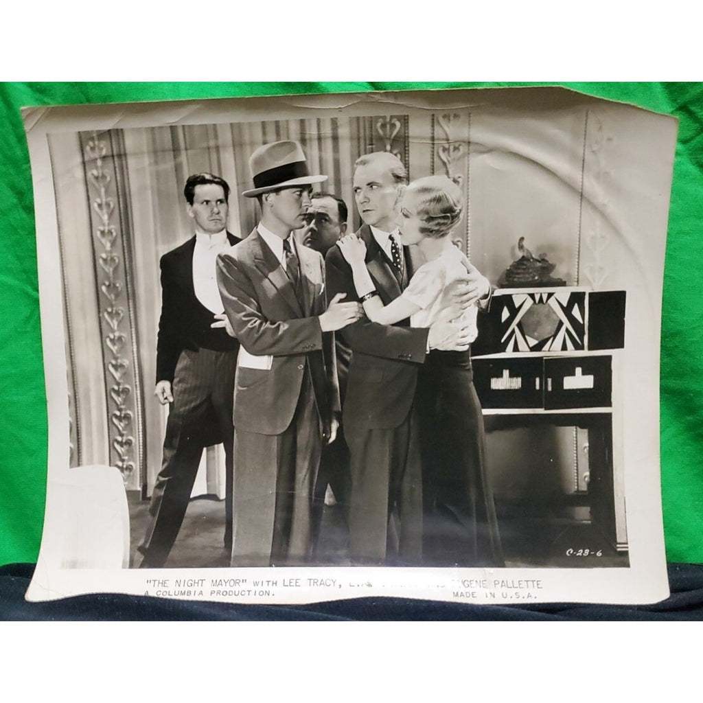 VNTG Orignal 1932 Press Release Photo The Night Mayor - A Columbia Production