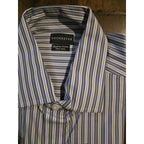 Rochester Men's Striped Long Sleeve Shirt Egyptian Cotton Size 17.5 38/39 New