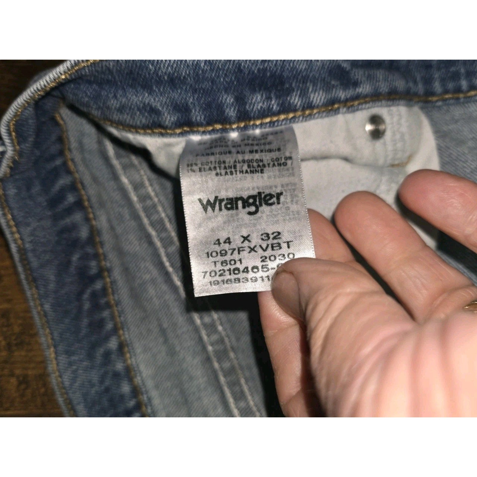 Lot Of 2 Wrangler Relaxed Fit Blue Denim Jeans Men's 44x32 Casual Workwear