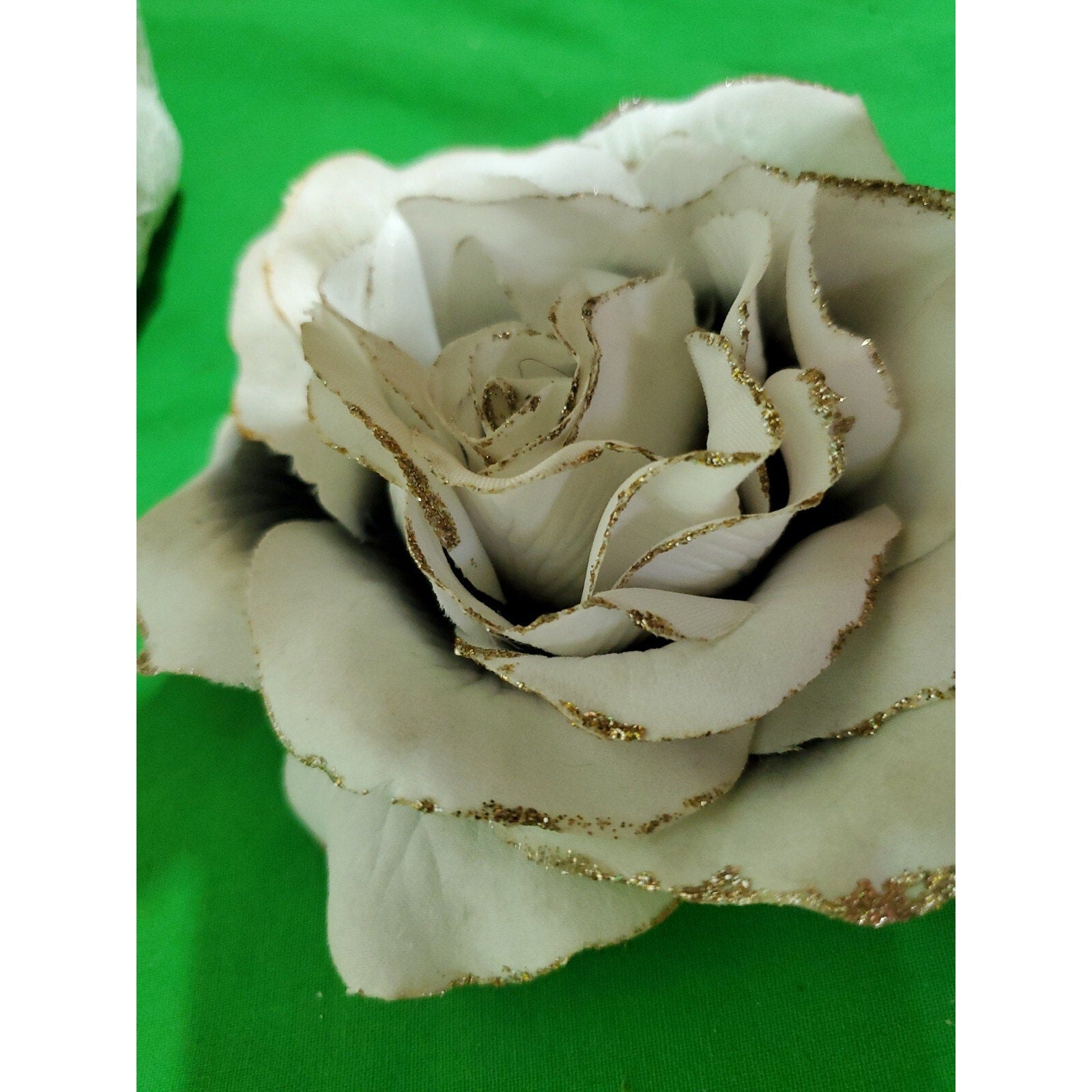 Vintage Corsage Wedding Prom White and Gold Rose Corsage