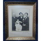 Vtg 11x14 Gold Tone Ornate Picture Frame Embossed Floral With Photo Bushmiller