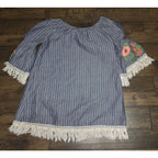 Velzera Embroidered Boho Off-The-Shoulder Women"s Top - Small Free Ship