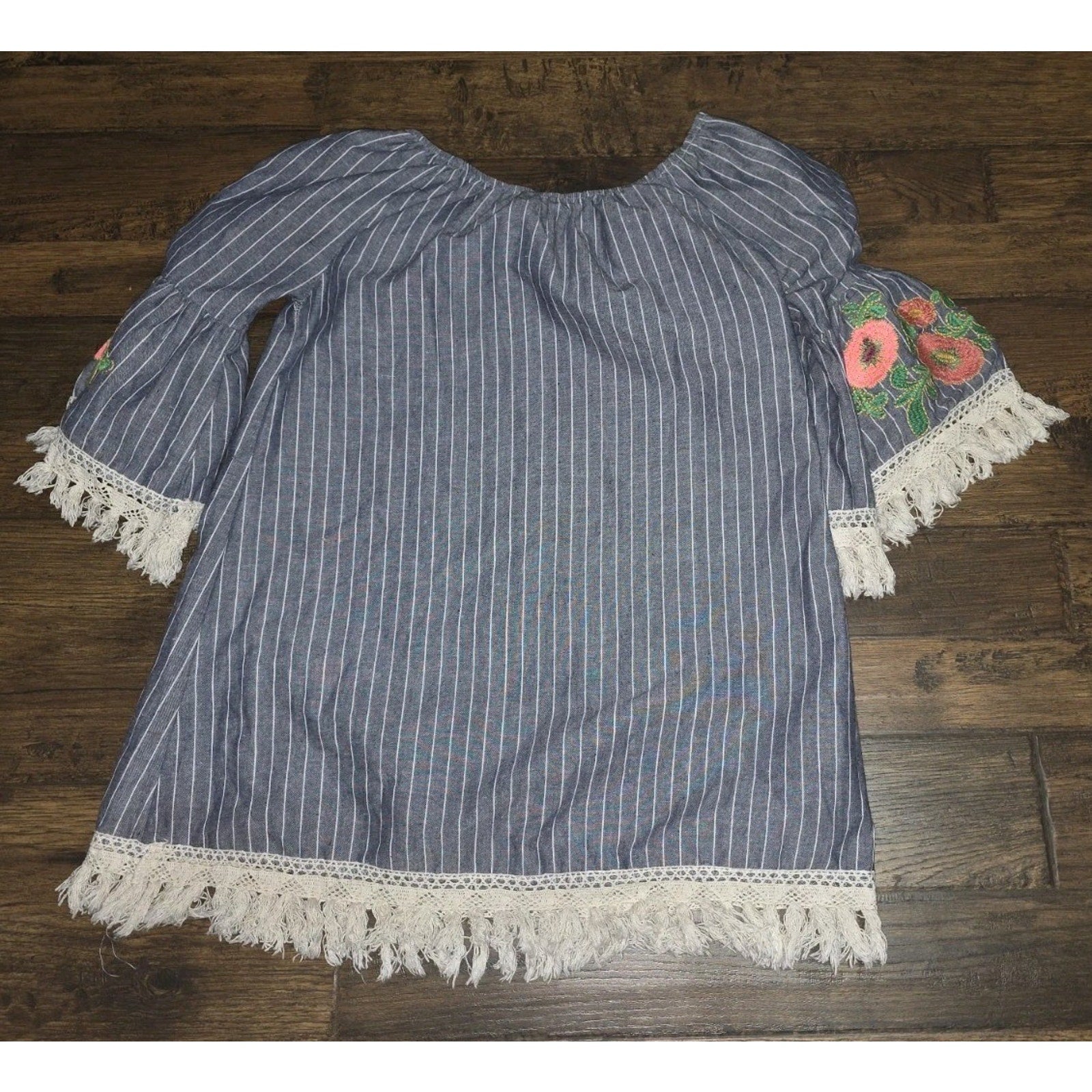 Velzera Embroidered Boho Off-The-Shoulder Women"s Top - Small Free Ship