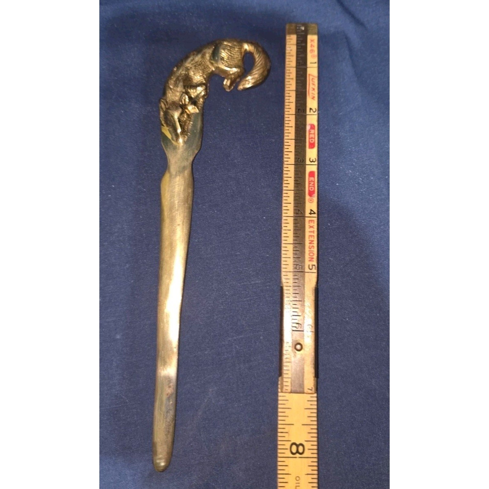 Vintage Brass Fox / English Country Style Letter Opener Desk Accessory 8"