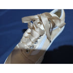 Vans Womens sz 8 Shoes Orange Peach Satin Skate Athletic Satin Lace Up Sneakers