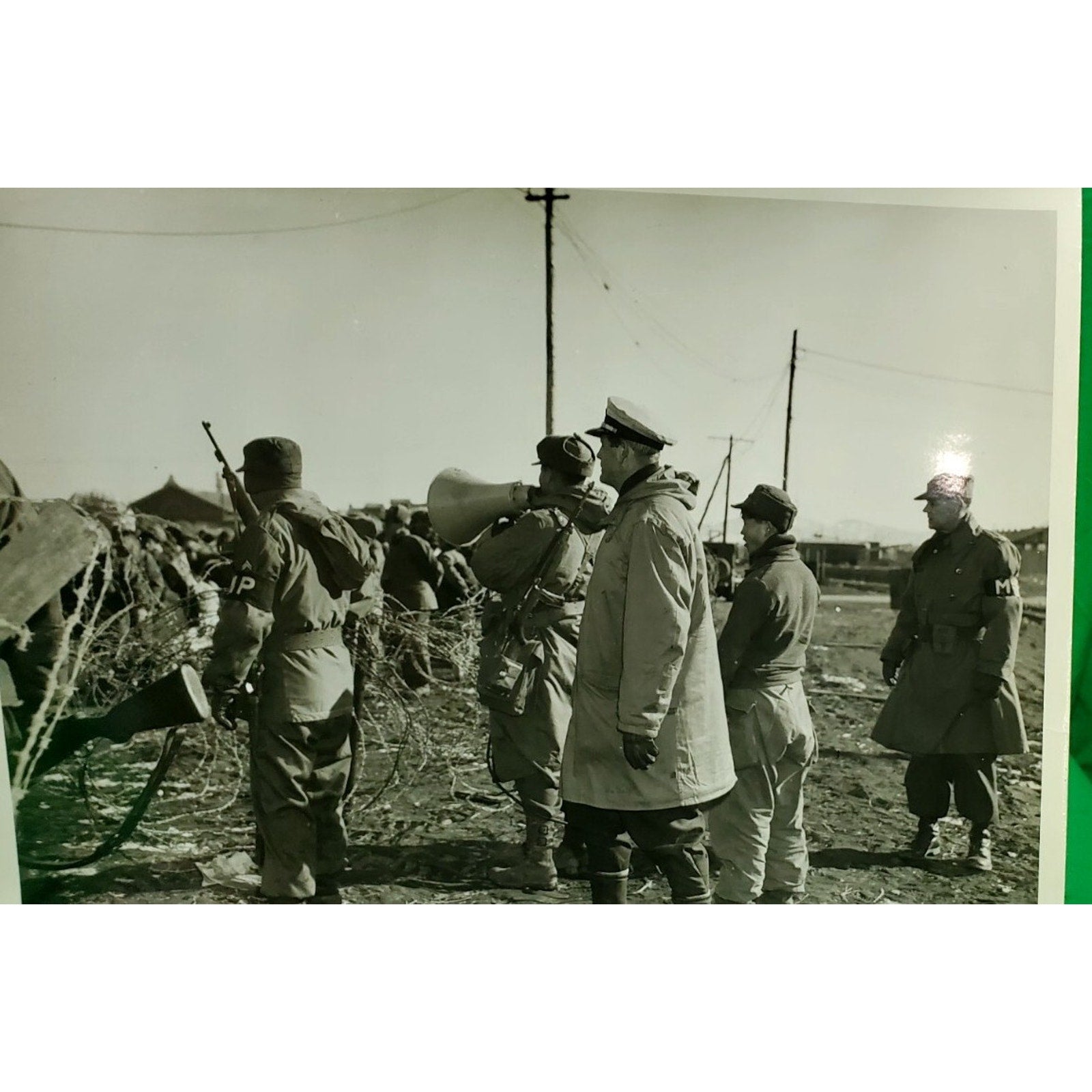 Original Vintage Rare 1950"s Photo Korean War POW Camp MP'S