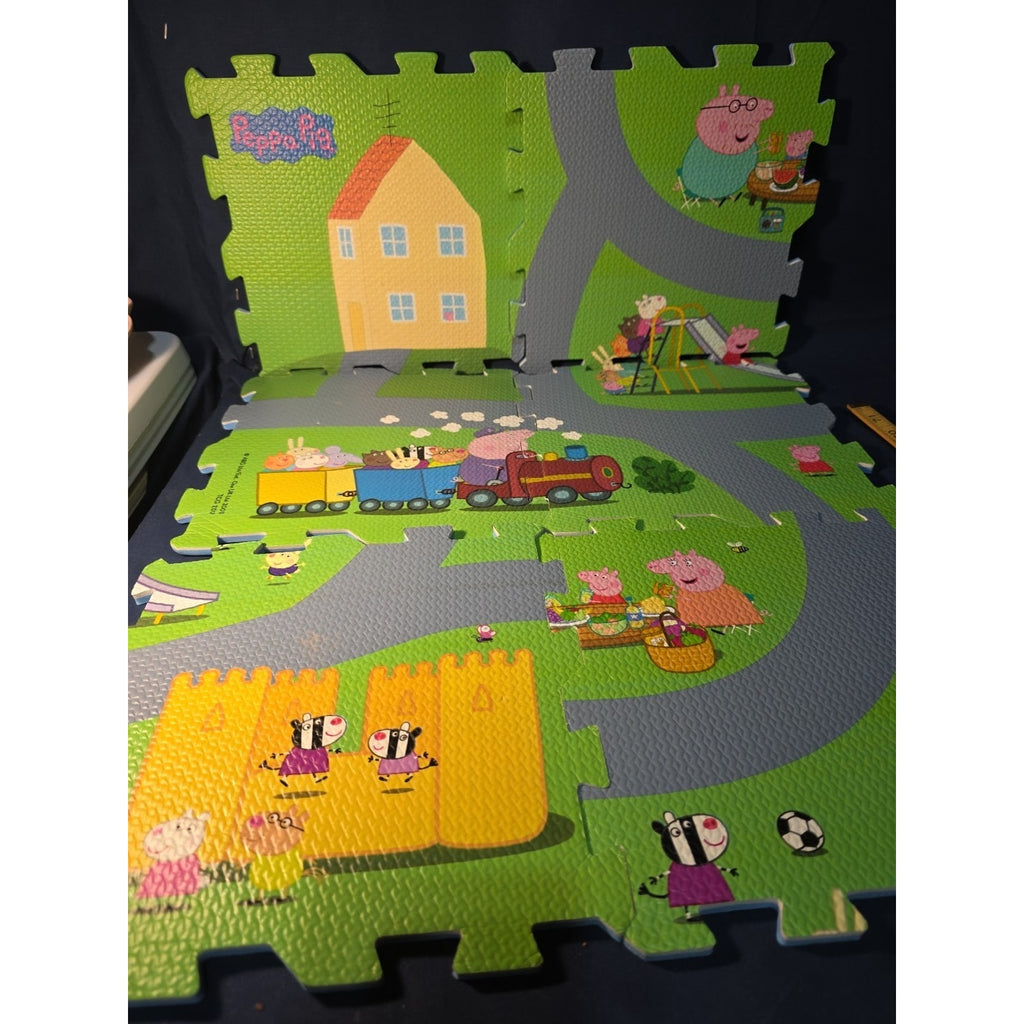 Peppa Pig 6pc Set Puzzle Tile Mega Playmat, Multicolor Free Ship