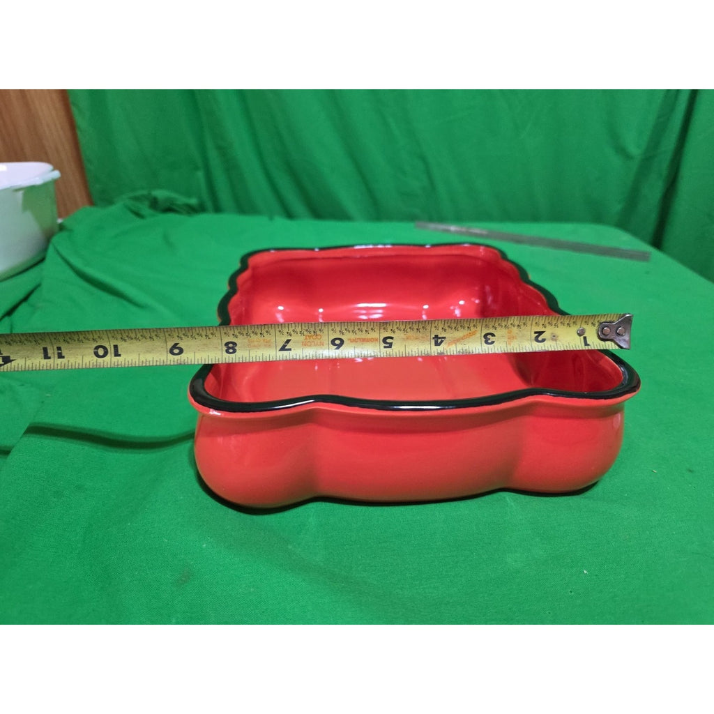 Stoneware Baking Dish Couchatta Casino Resorts Burnt Orange With Black Rim